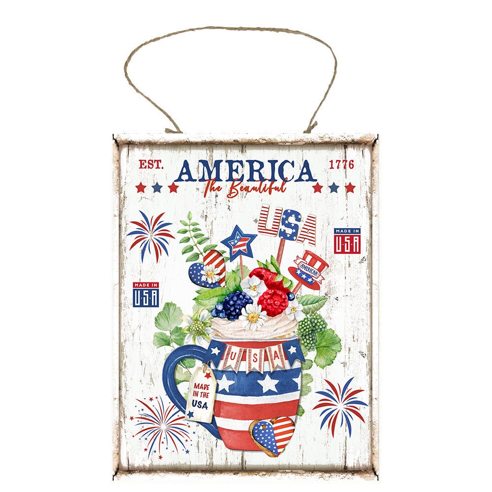America the Beautiful  Printed Handmade Wood Sign