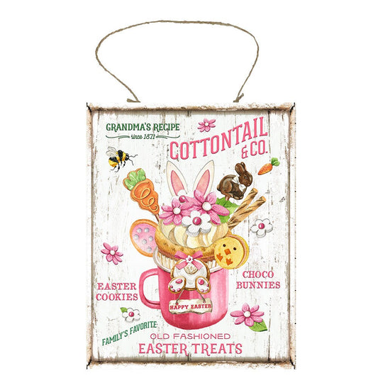 Cottontail Easter Treats Printed Handmade Wood Sign