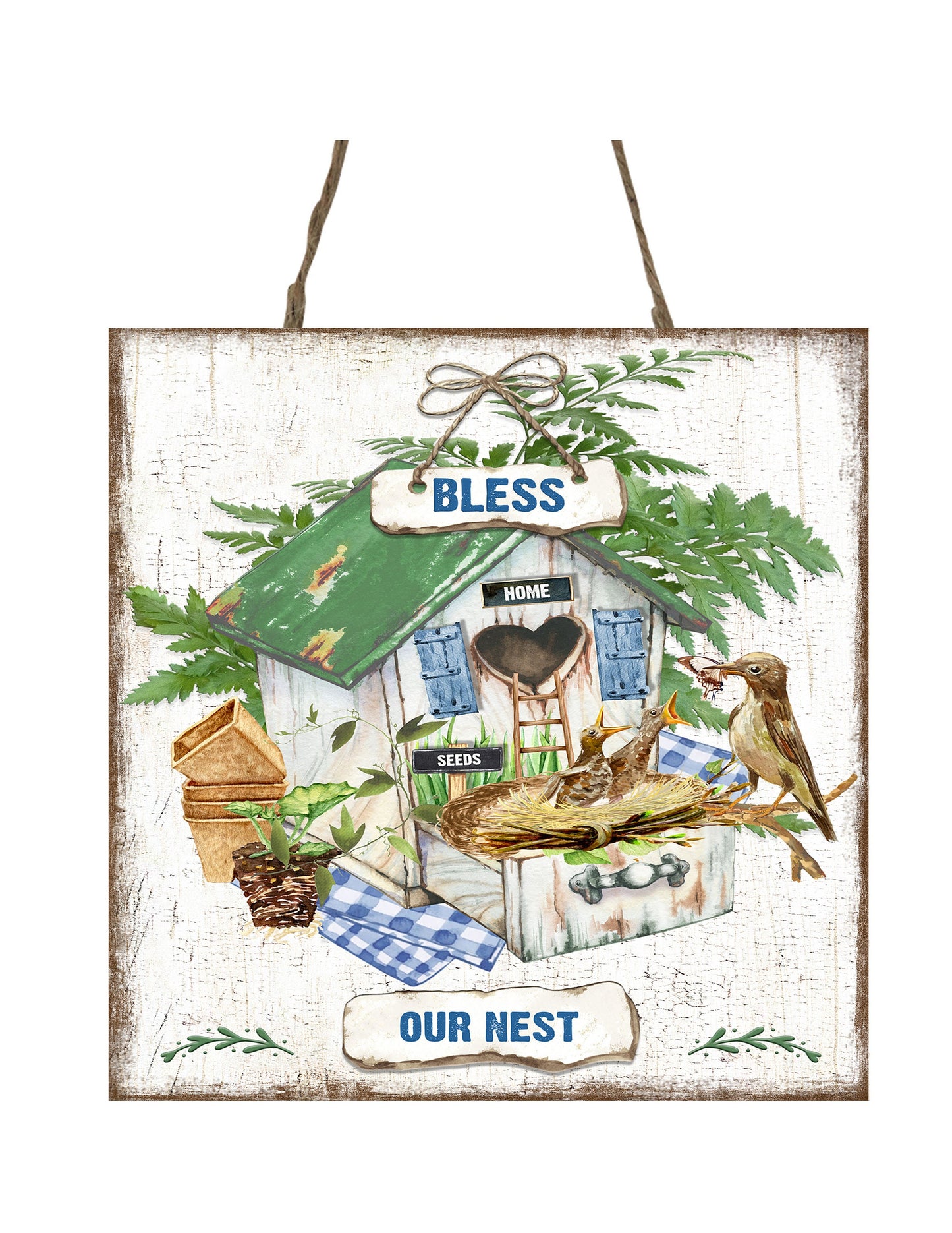 Bless Our Nest Printed Handmade Wood  Mini Sign