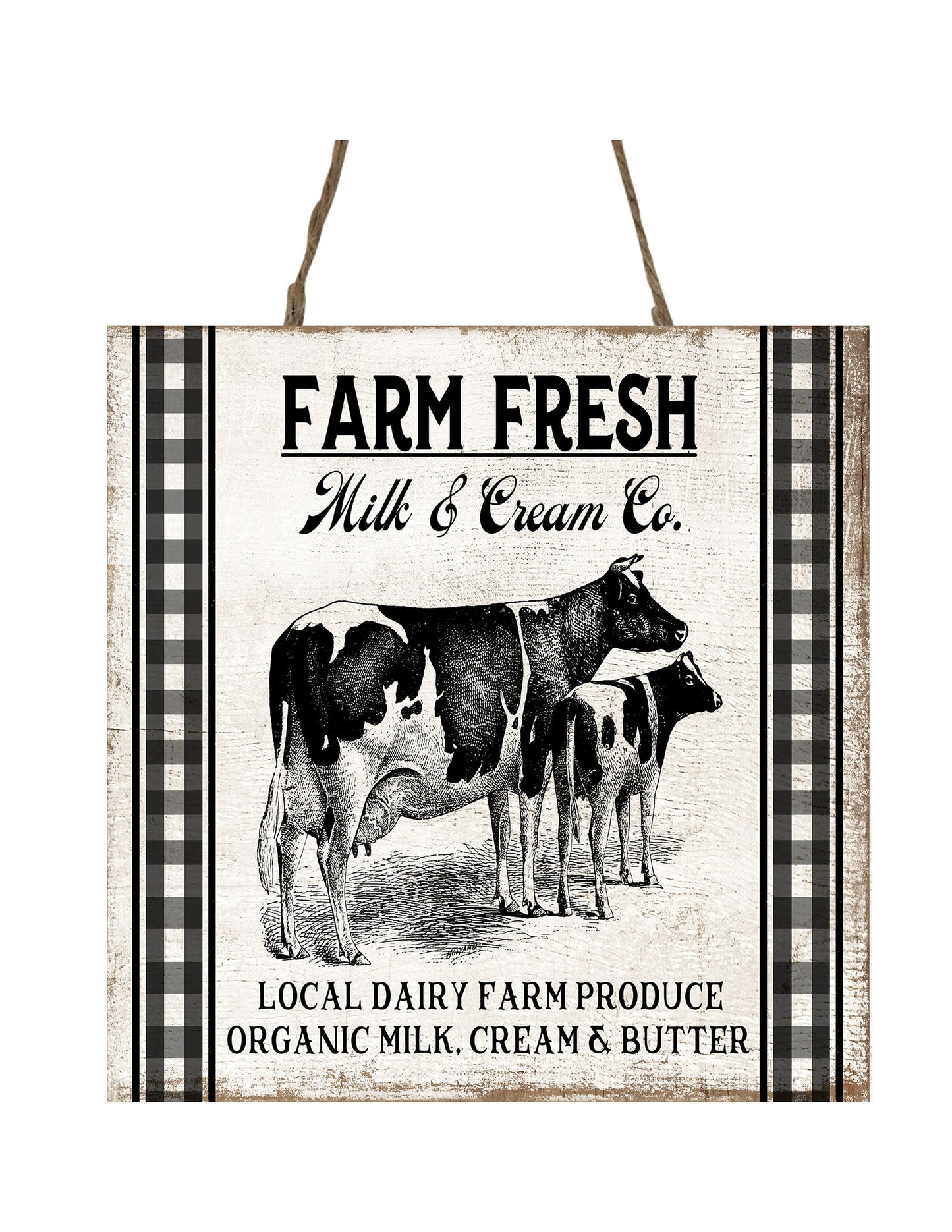 Farm Fresh Milk and Cream Printed Handmade Wood  Mini Sign