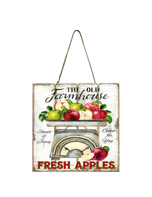 Farmhouse Apples Printed Handmade Wood  Mini Sign