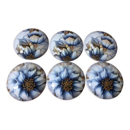 Set of 6 Floral Dream Wood Cabinet Knobs