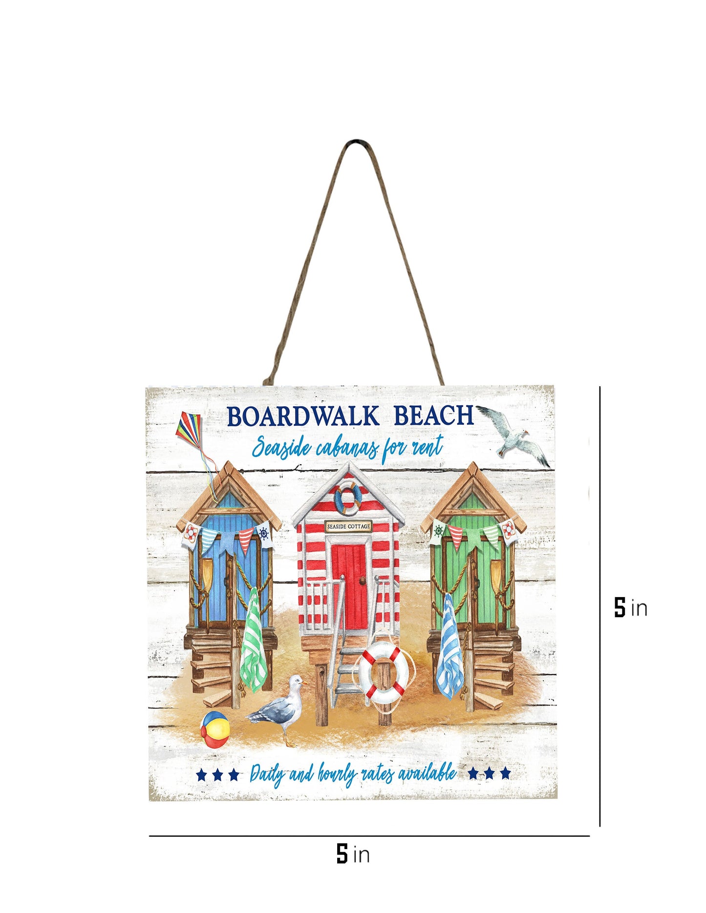 Boardwalk Beach Printed Handmade Wood  Mini Sign