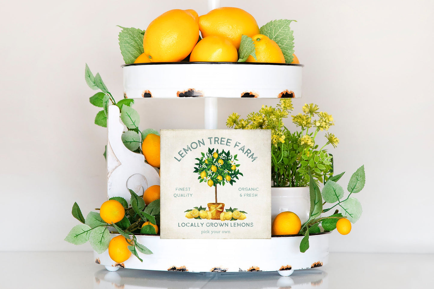 Lemon Tree Farm Printed Handmade Wood  Mini Sign