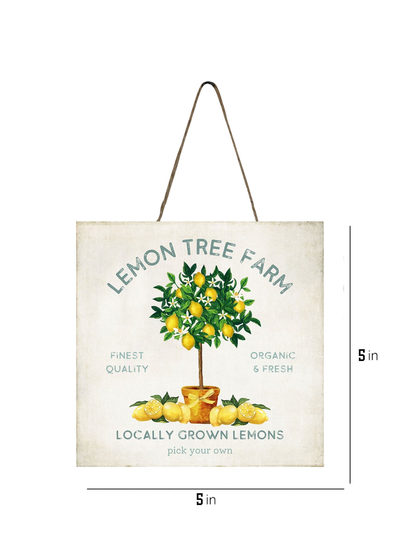 Lemon Tree Farm Printed Handmade Wood  Mini Sign