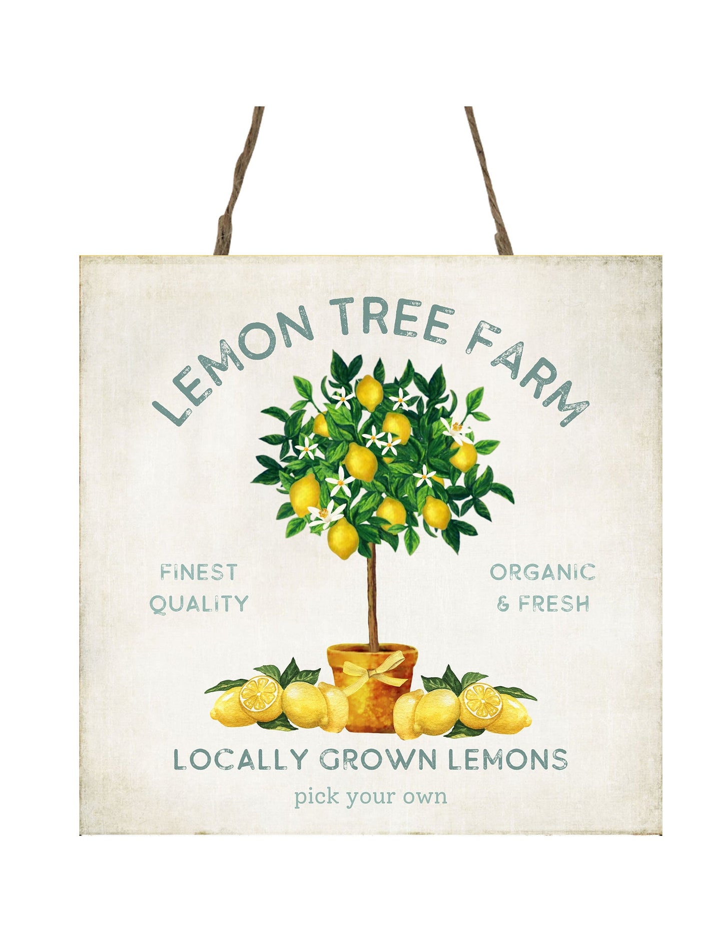 Lemon Tree Farm Printed Handmade Wood  Mini Sign