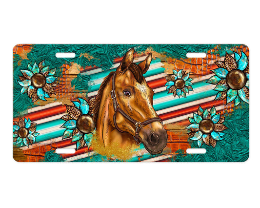 Serape Horse Aluminum Front License Plate