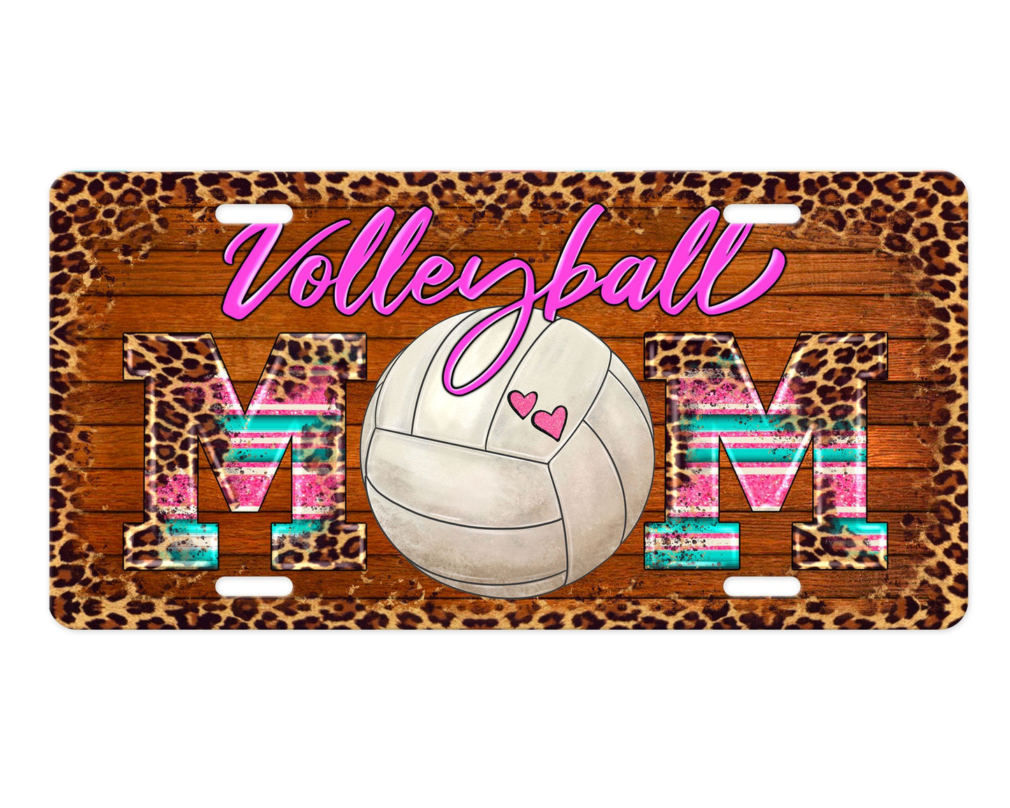 Volleyball Mom Aluminum Front License Plate