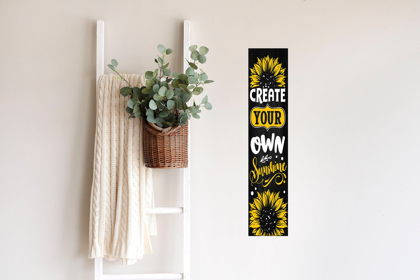 24 Inch (2 Foot Tall) Create Your Own Sunshine Vertical Wood Print Sign