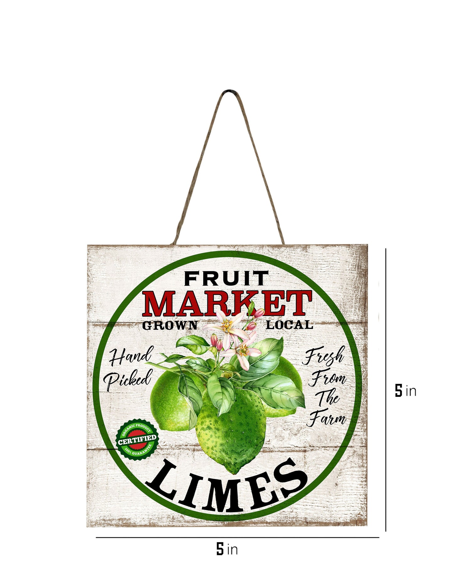 Fruit Market Limes Farmhouse Kitchen Printed Handmade Wood  Mini Sign