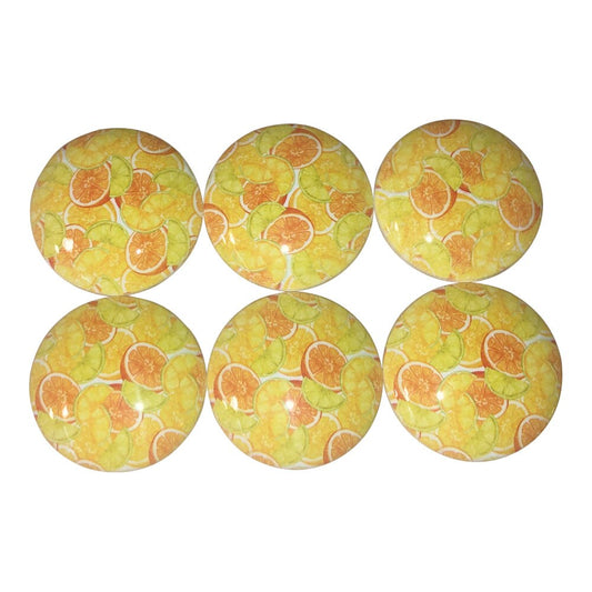 Set of 6 Citrus Wood Cabinet Knobs