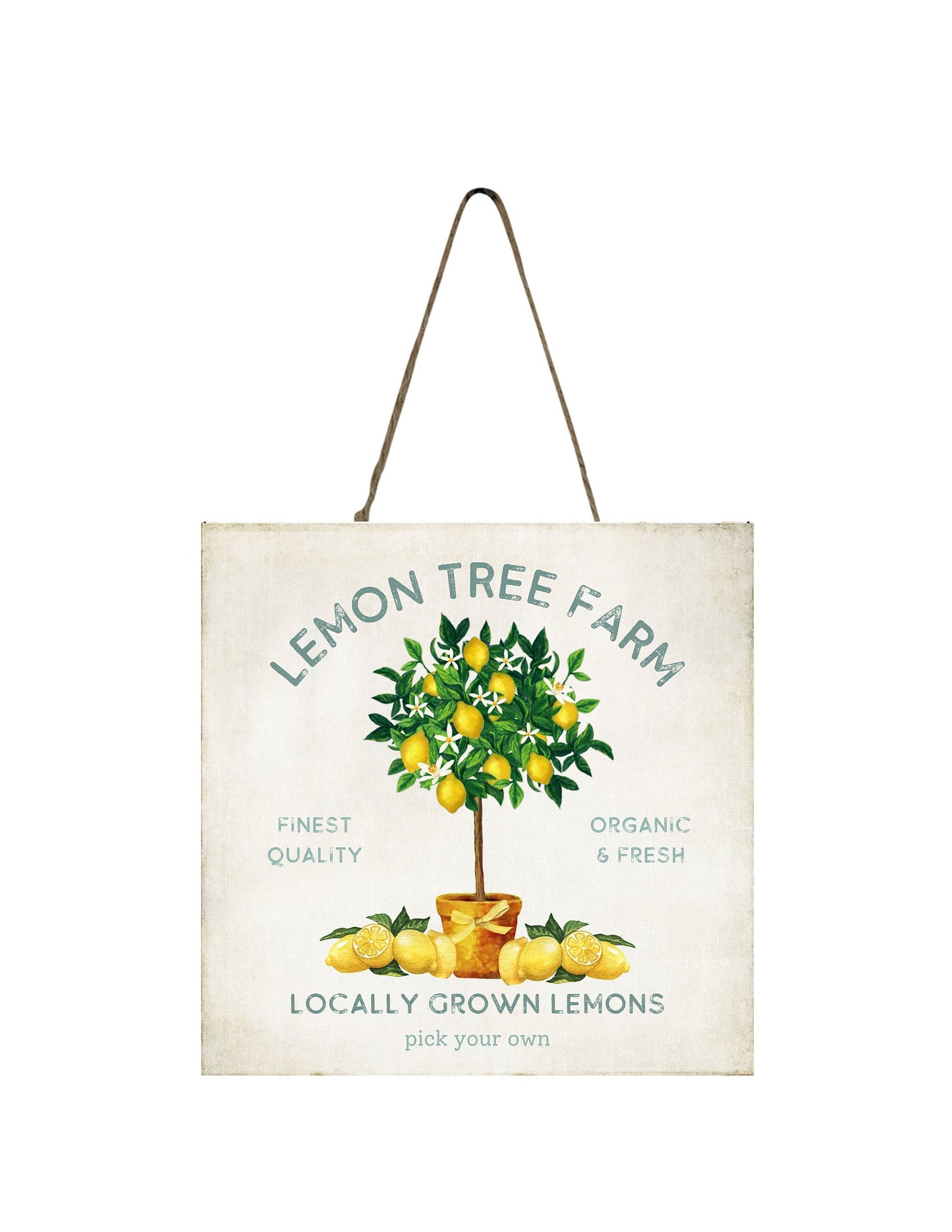 Lemon Tree Farm Printed Handmade Wood  Mini Sign