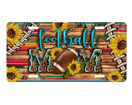 Western Football Mom Aluminum Front License Plate