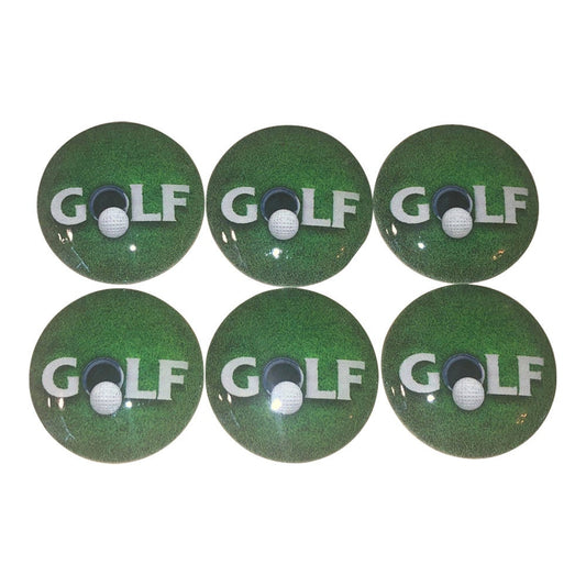 Juego de 6 pomos para armario de golf, color verde