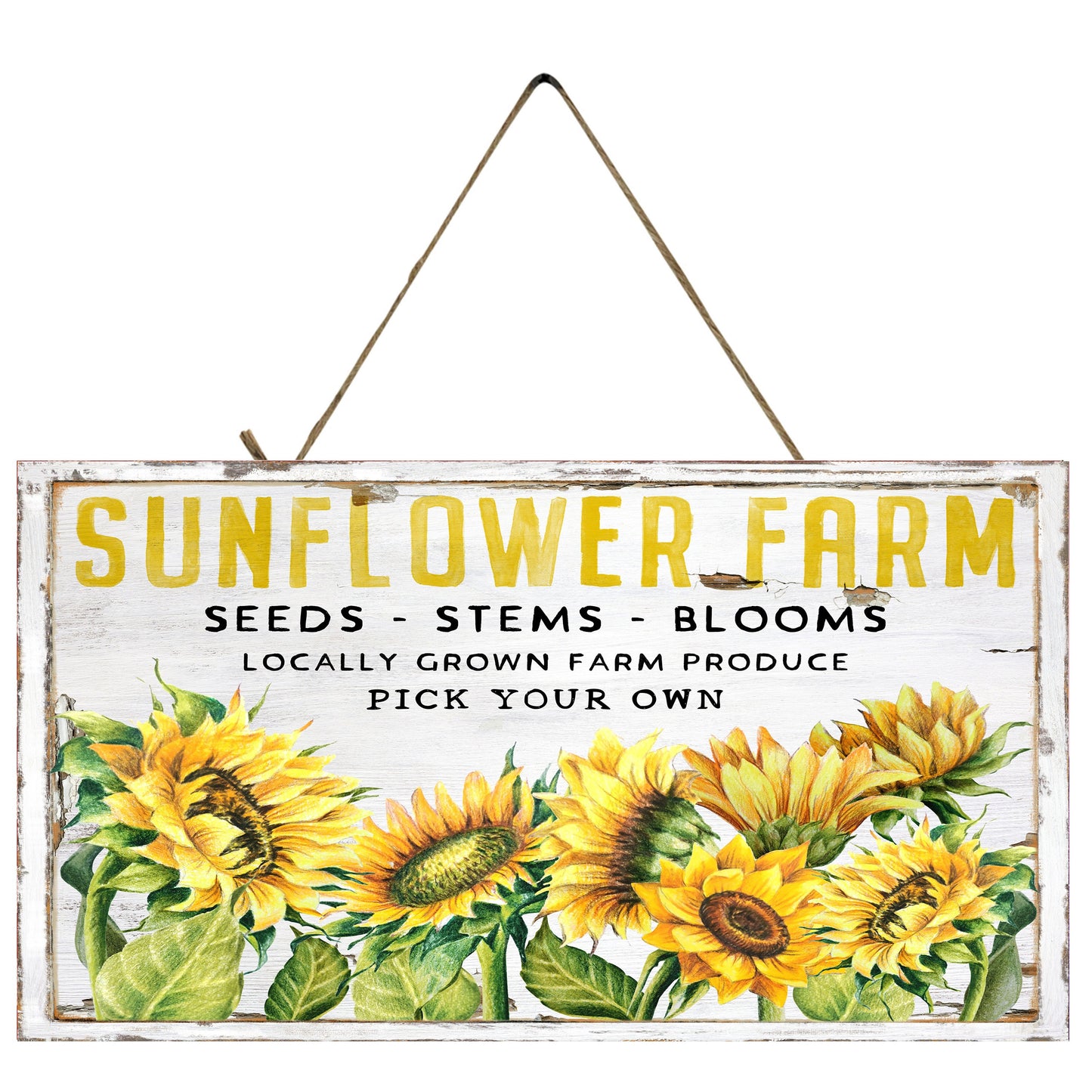 Sunflower Farm Printed Handmade Wood Sign