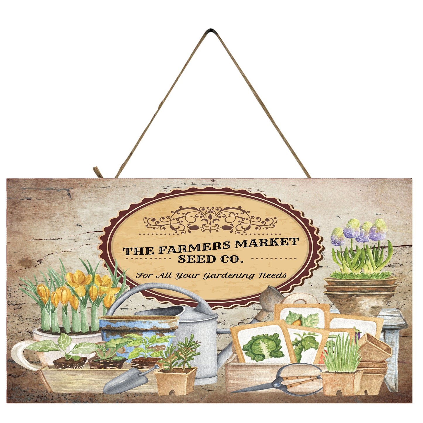 Farmers Market Seed Co Printed Handmade Wood Sign