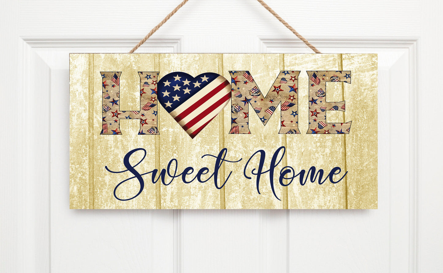 Patriotic Home Sweet Home Handmade Wood Sign