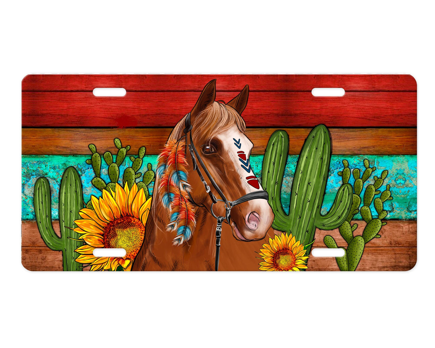 Desert Horse Aluminum Front License Plate