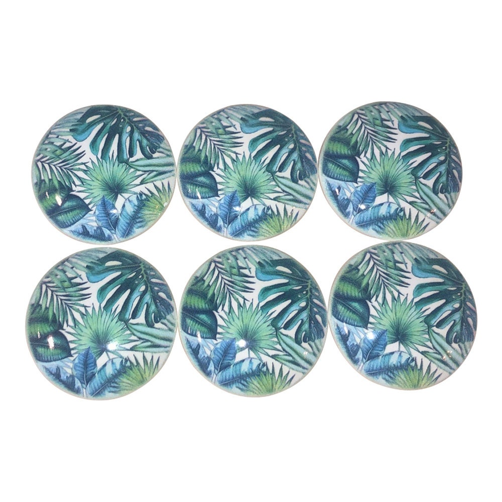 Set of 6 Tropical Breeze Wood Cabinet Knobs