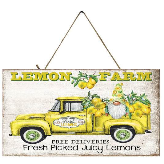 Lemon Farm Truck Printed Handmade Wood Sign