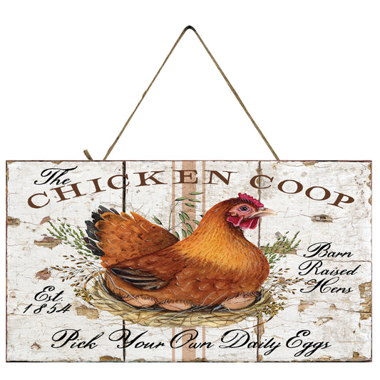 The Chicken Coop Printed Handmade Wood Sign