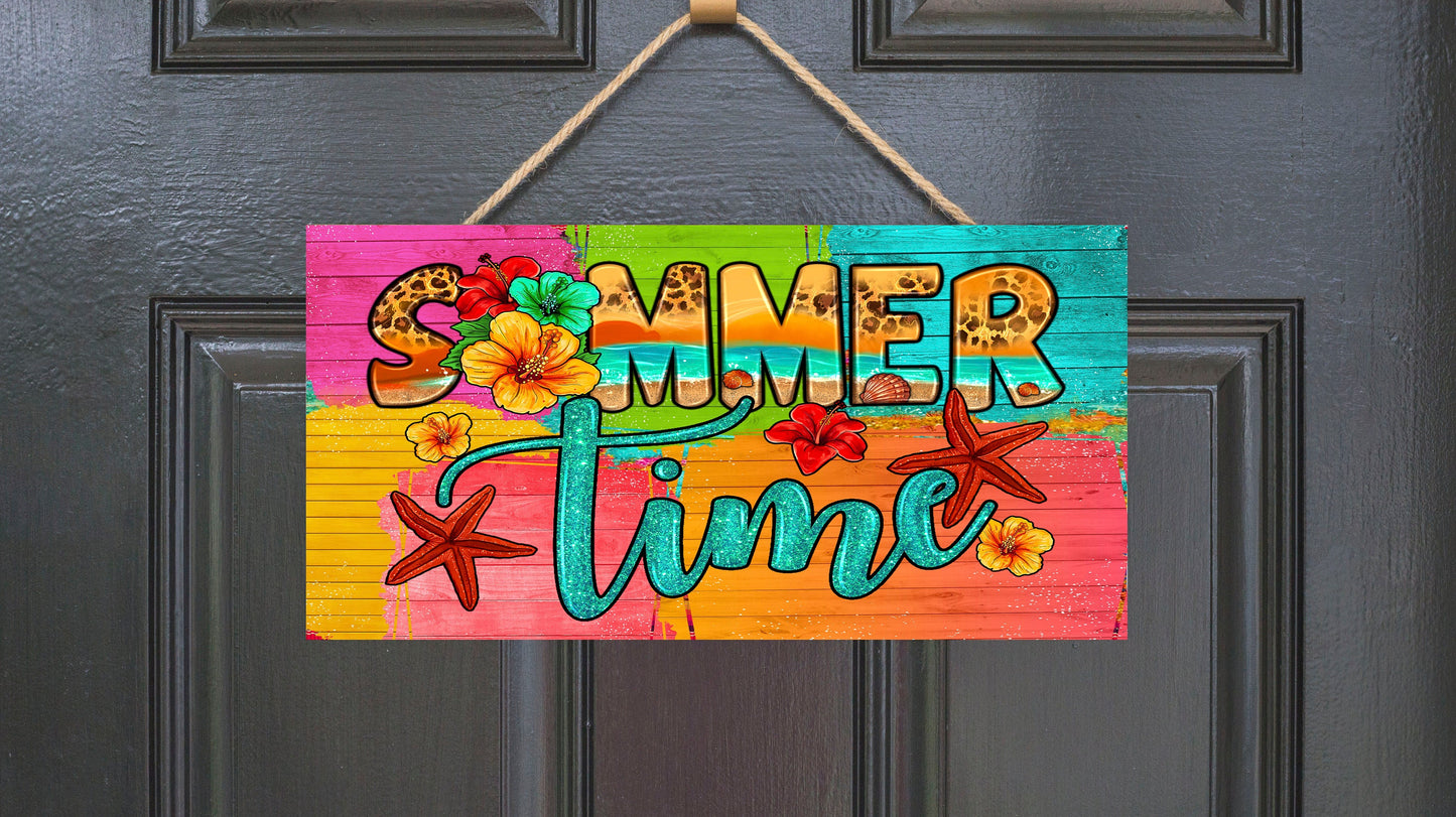 Summer Time Printed Handmade Wood Sign