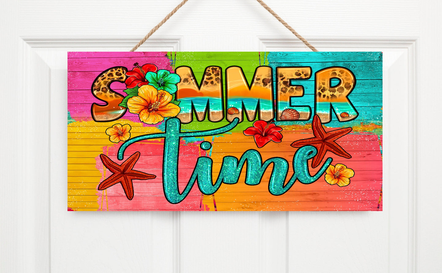 Summer Time Printed Handmade Wood Sign