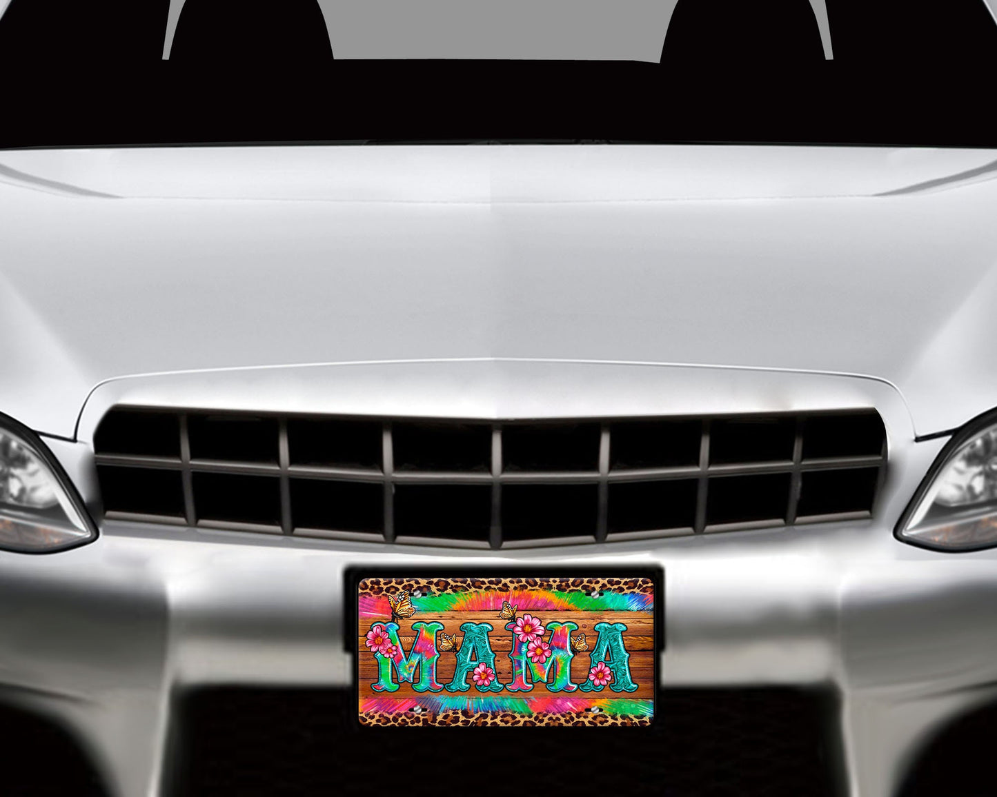 Tie Dye Mama Aluminum Front License Plate