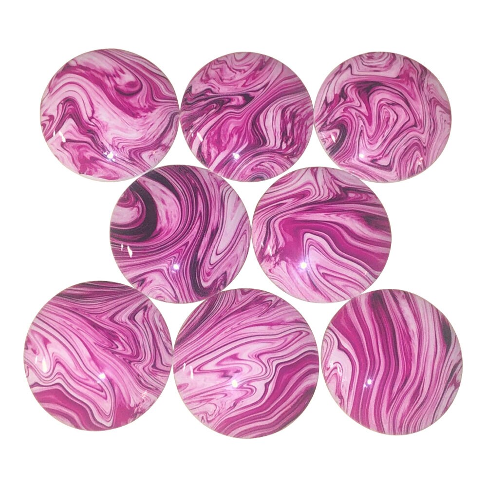 Set of 8 Strawberry Swirl  Print Wood Cabinet Knobs