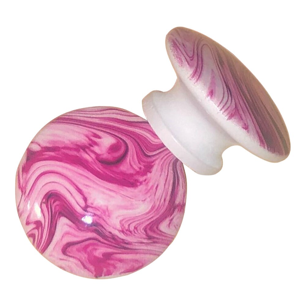 Set of 8 Strawberry Swirl  Print Wood Cabinet Knobs