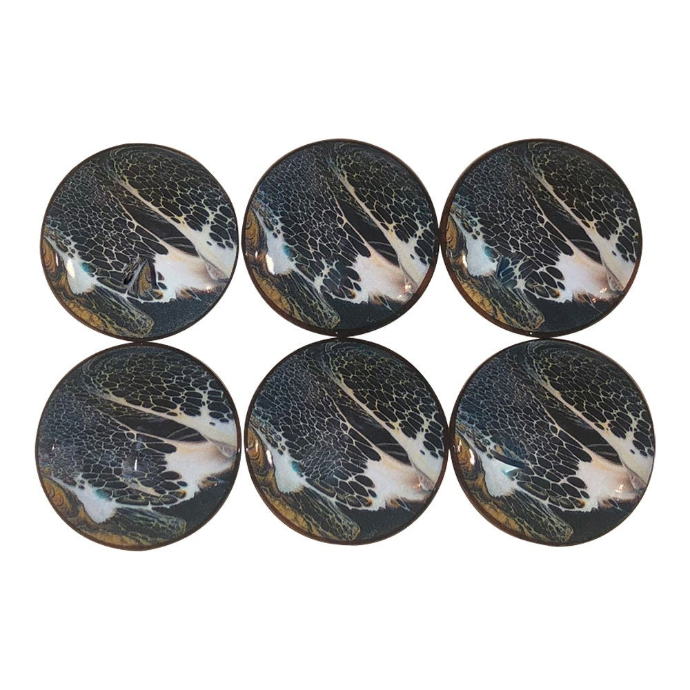 Set of 6 Mystery Wood Cabinet Knobs