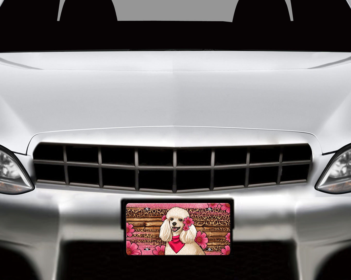 Poodle Aluminum Front License Plate