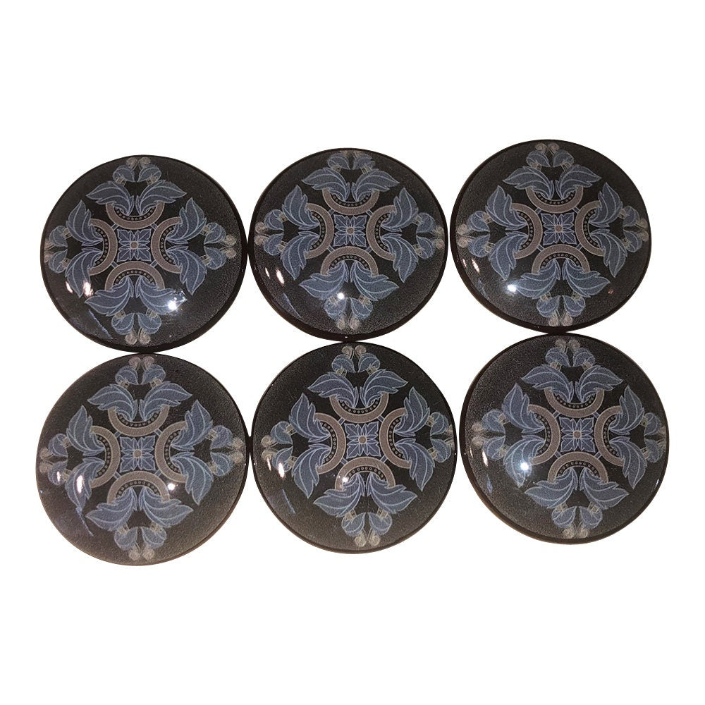 Set of 6 Grace Medallion Wood Cabinet Knobs