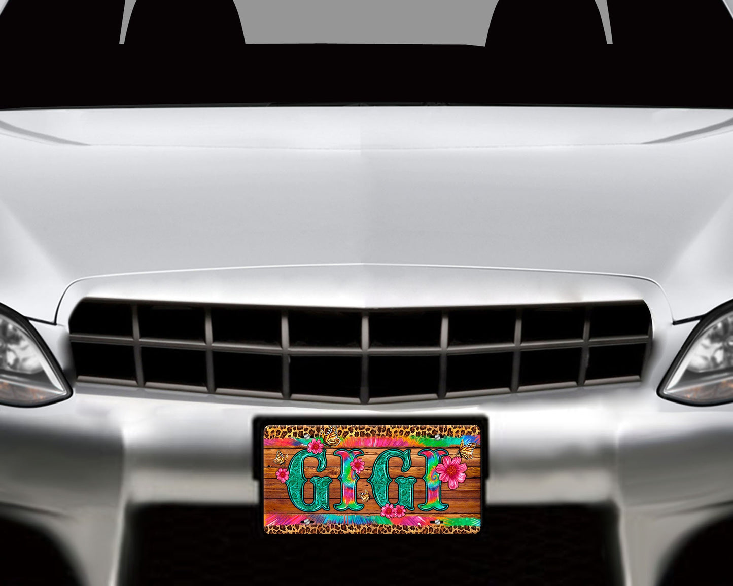 Tie Dye Gigi Aluminum Front License Plate