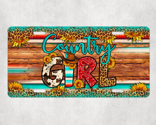 Western Country Girl Aluminum Front License Plate