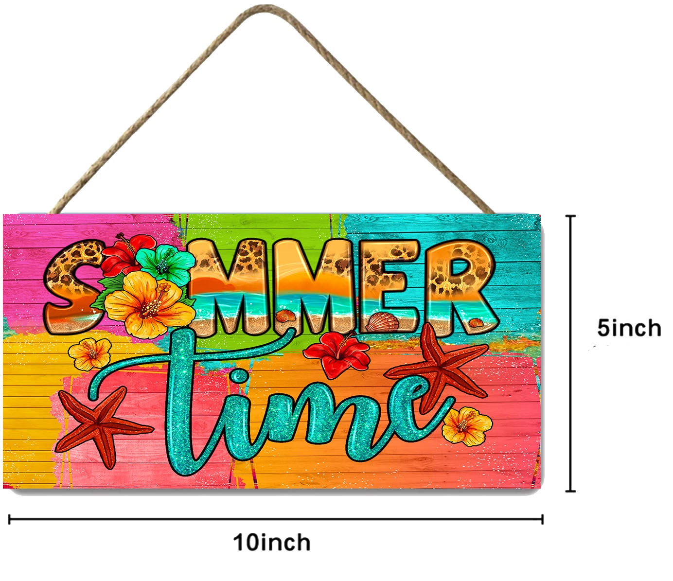 Summer Time Printed Handmade Wood Sign