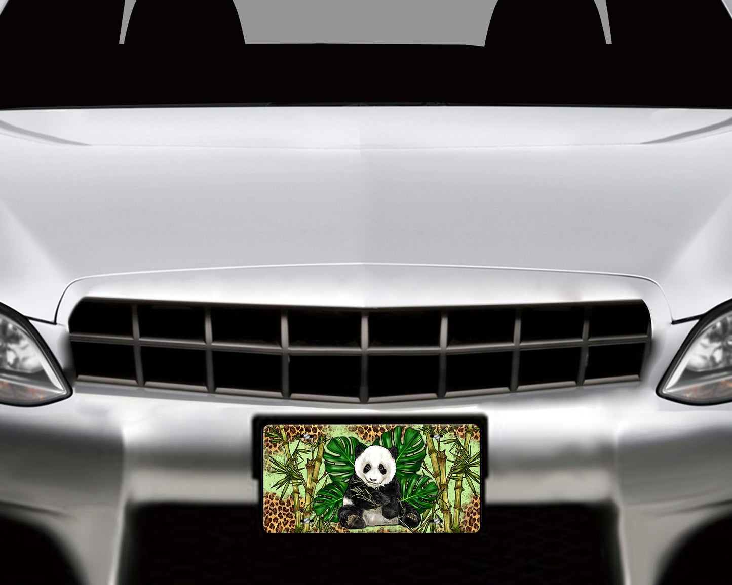 Panda Bear Aluminum Front License Plate