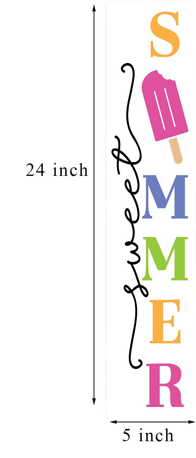 24 Inch (2 Foot Tall) Sweet Summer Popsicles Vertical Wood Print Sign