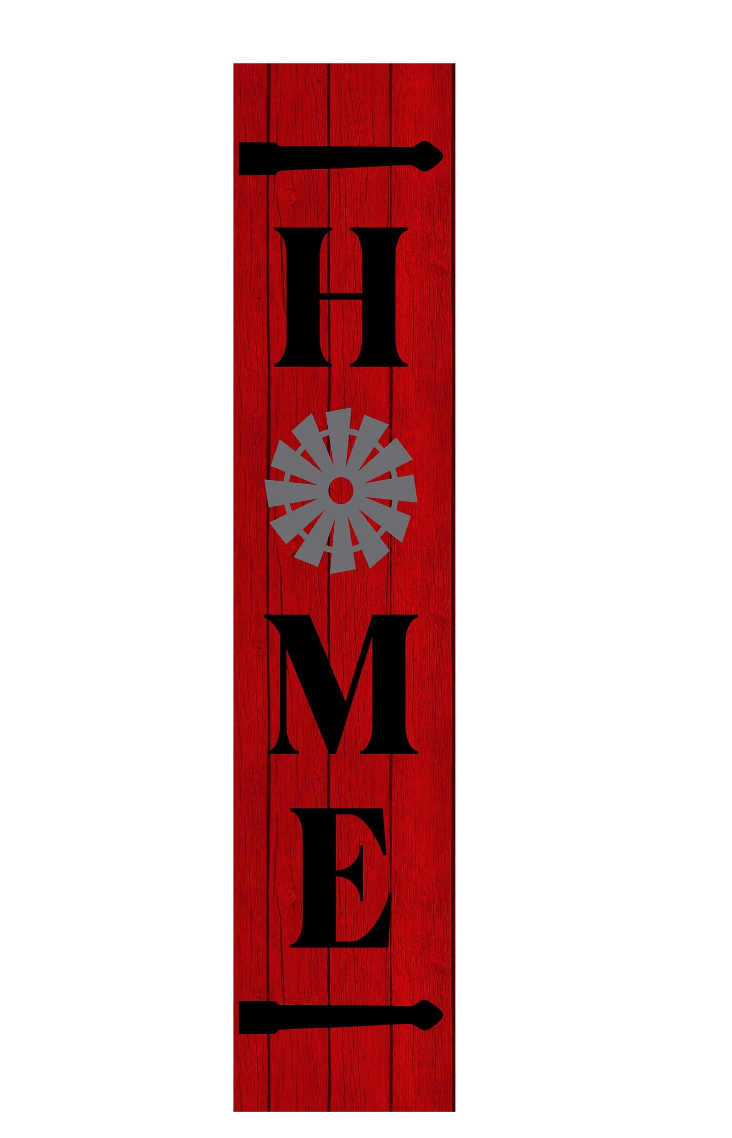 24 Inch (2 Foot Tall) Windmill Home Farmhouse Vertical Wood Print Sign