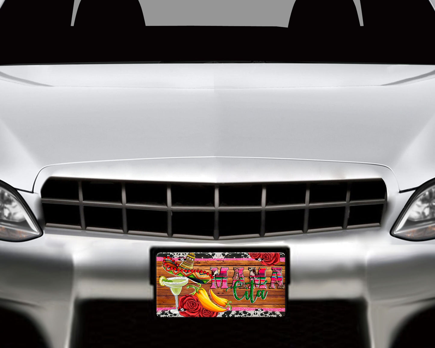 Mamacita Western Aluminum Front License Plate