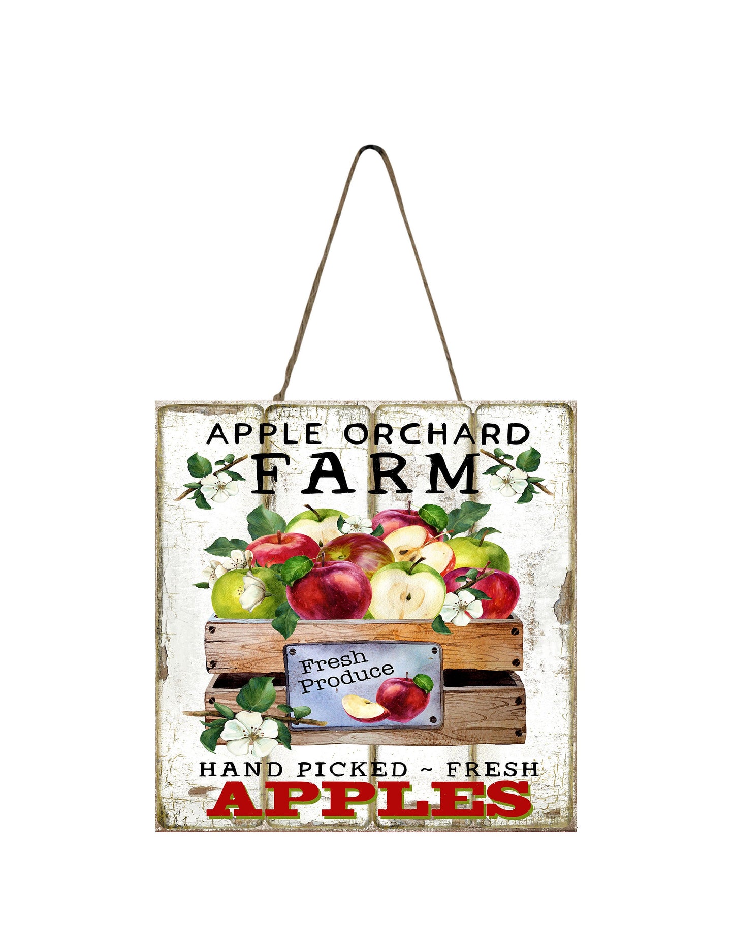 Apple Orchard Farm Printed Handmade Wood  Mini Sign