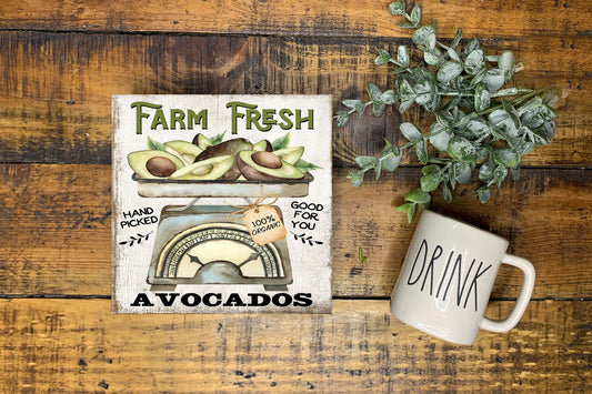 Farm Fresh Avacados Handmade Wood  Mini Sign