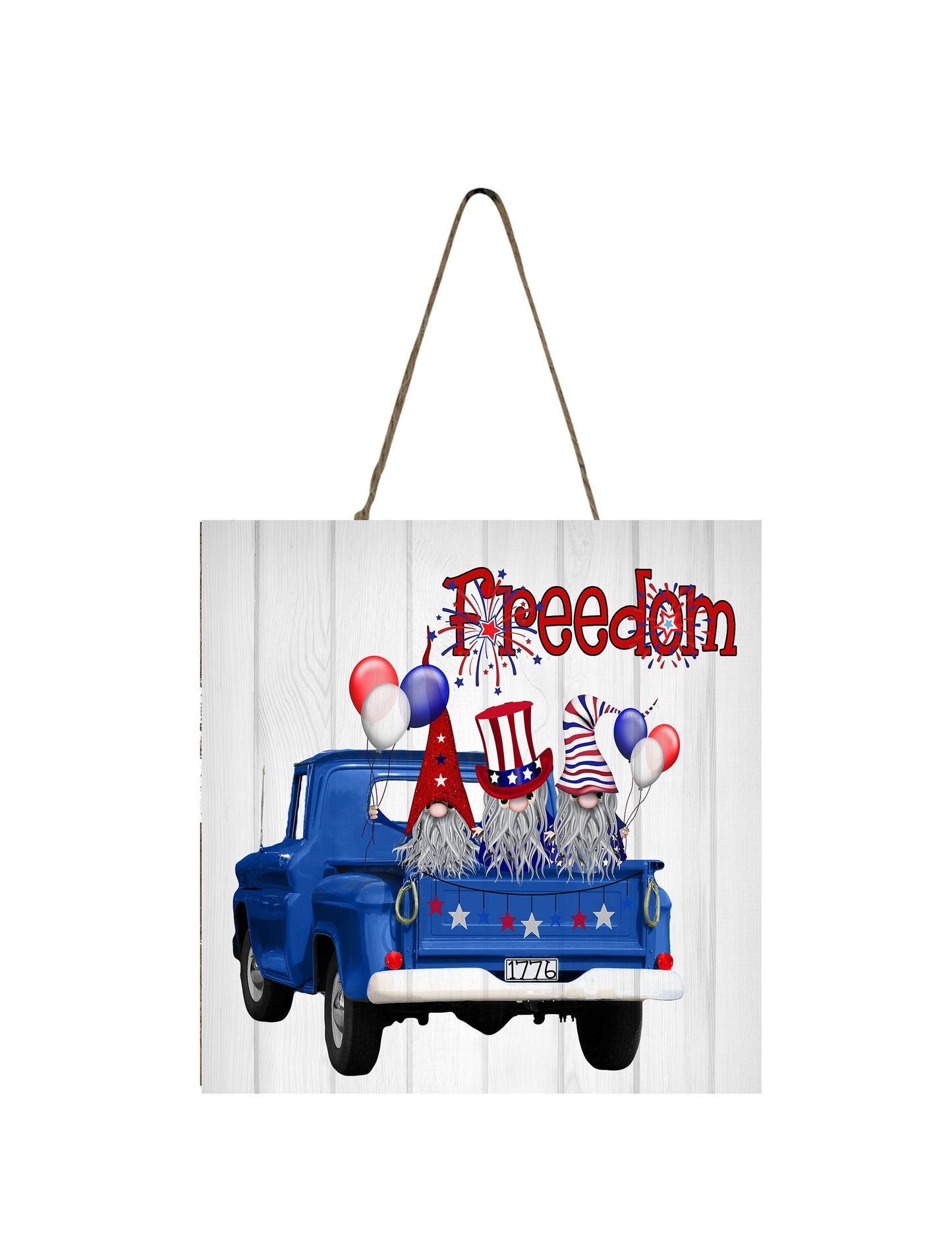 Freedom Gnomes Patriotic Printed Handmade Wood  Mini Sign