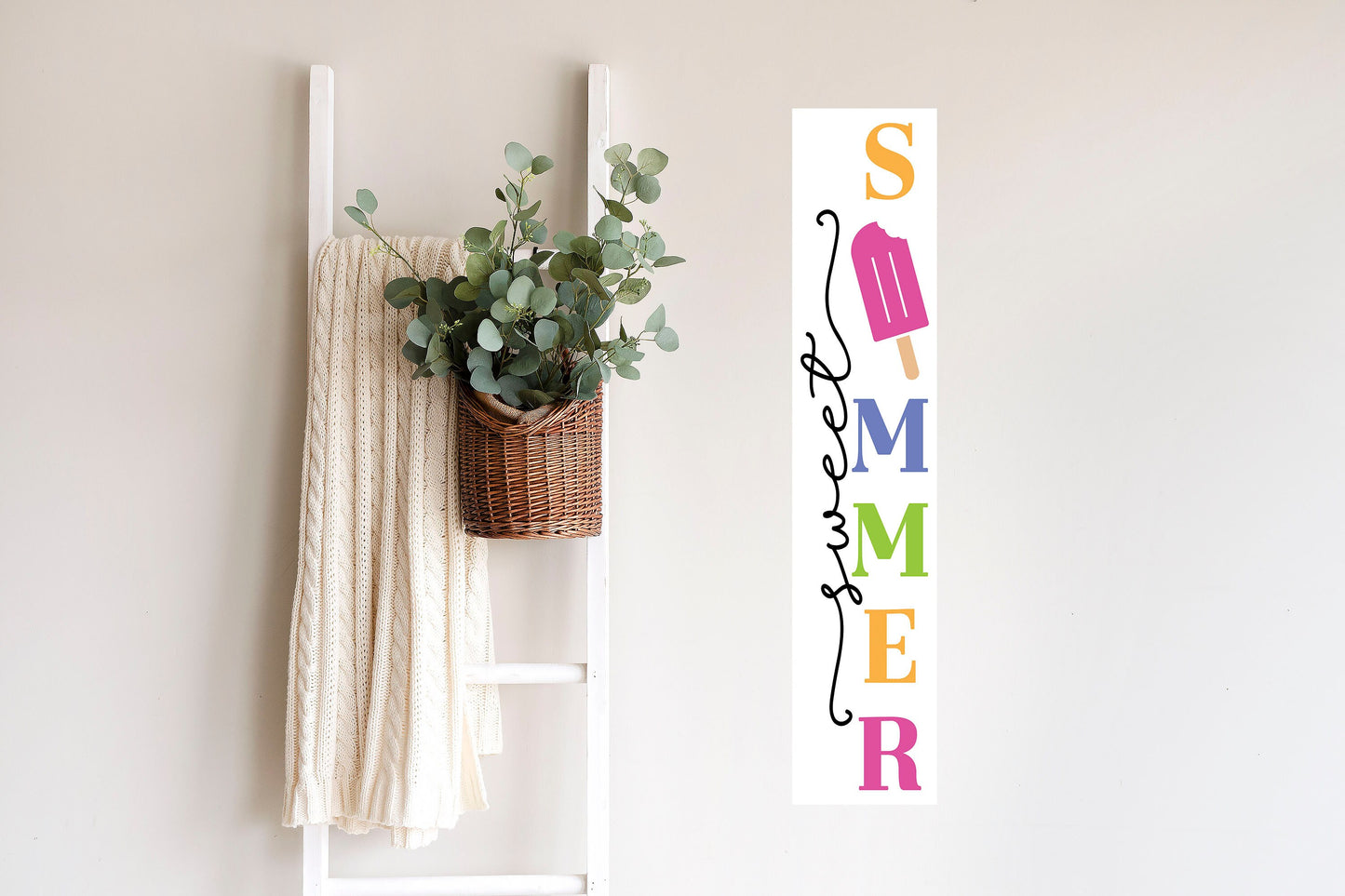 24 Inch (2 Foot Tall) Sweet Summer Popsicles Vertical Wood Print Sign