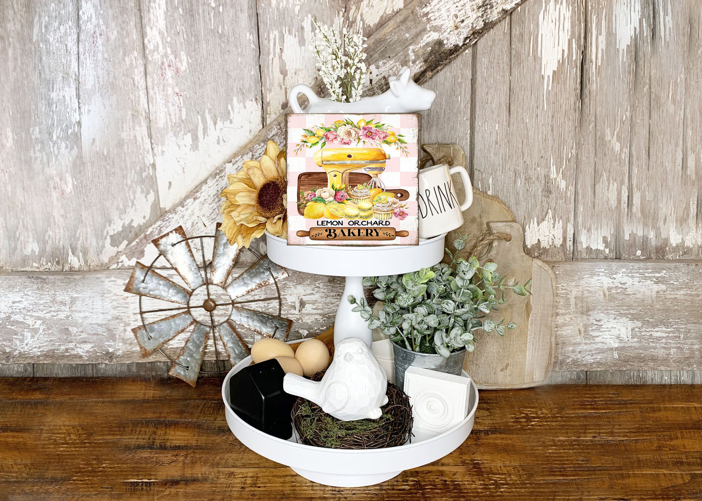 Lemon Orchard Bakery Printed Handmade Wood  Mini Sign