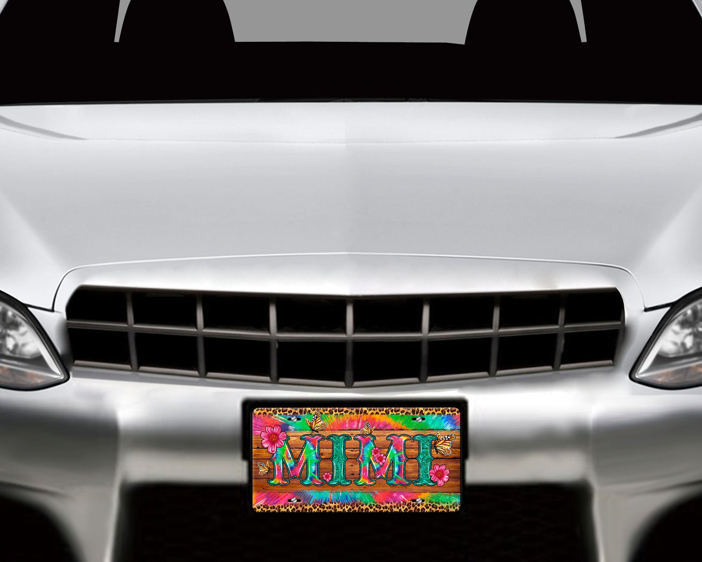 Tie Dye Mimi Aluminum Front License Plate