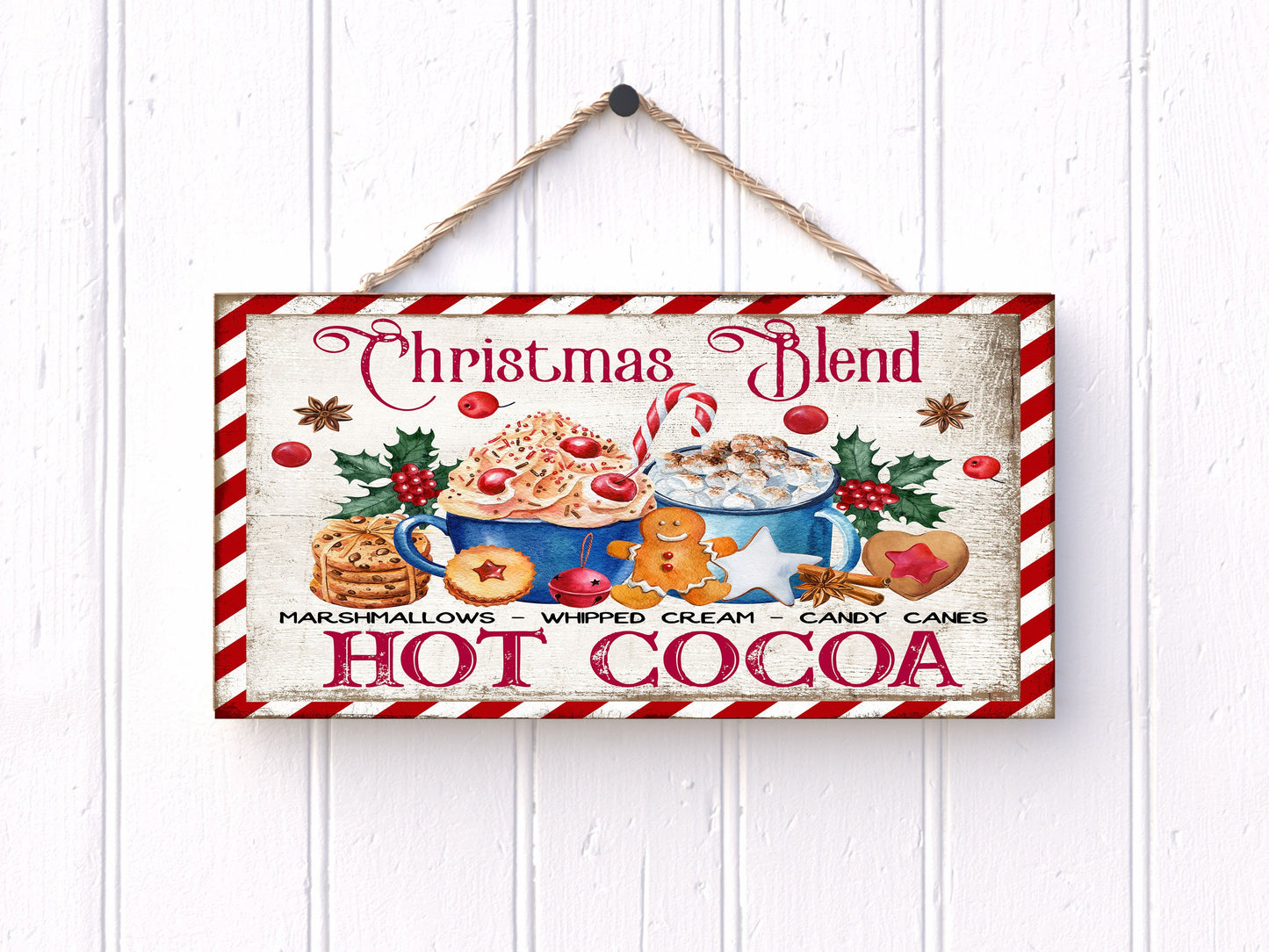 Christmas Blend Hot Cocoa Printed Handmade Wood Sign