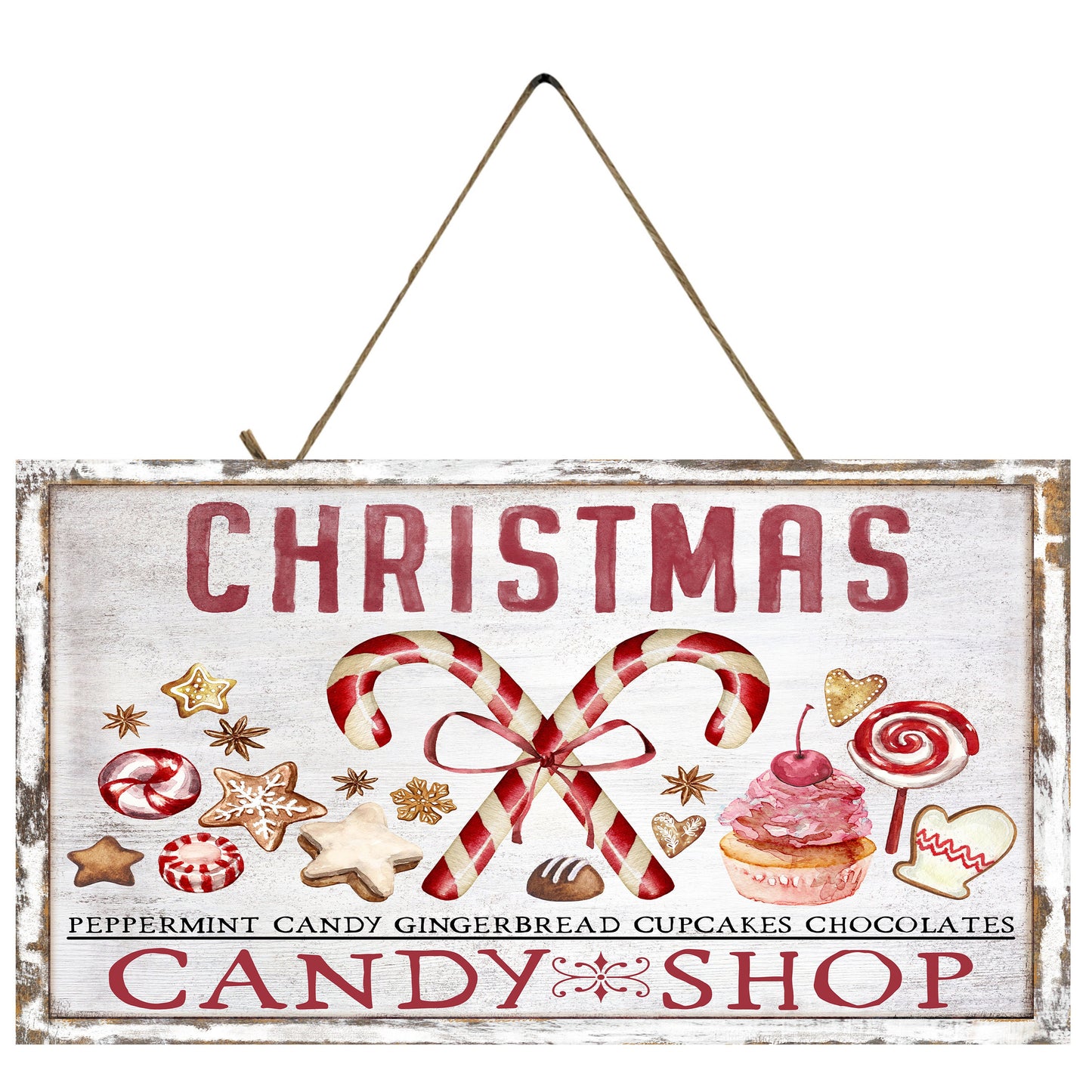 Christmas Candy Shop Printed Handmade Wood Sign
