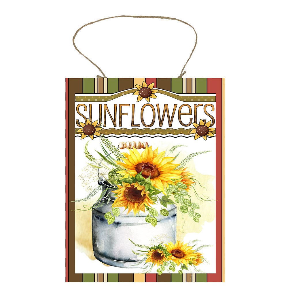 Sunflowers Printed Handmade Wood Sign