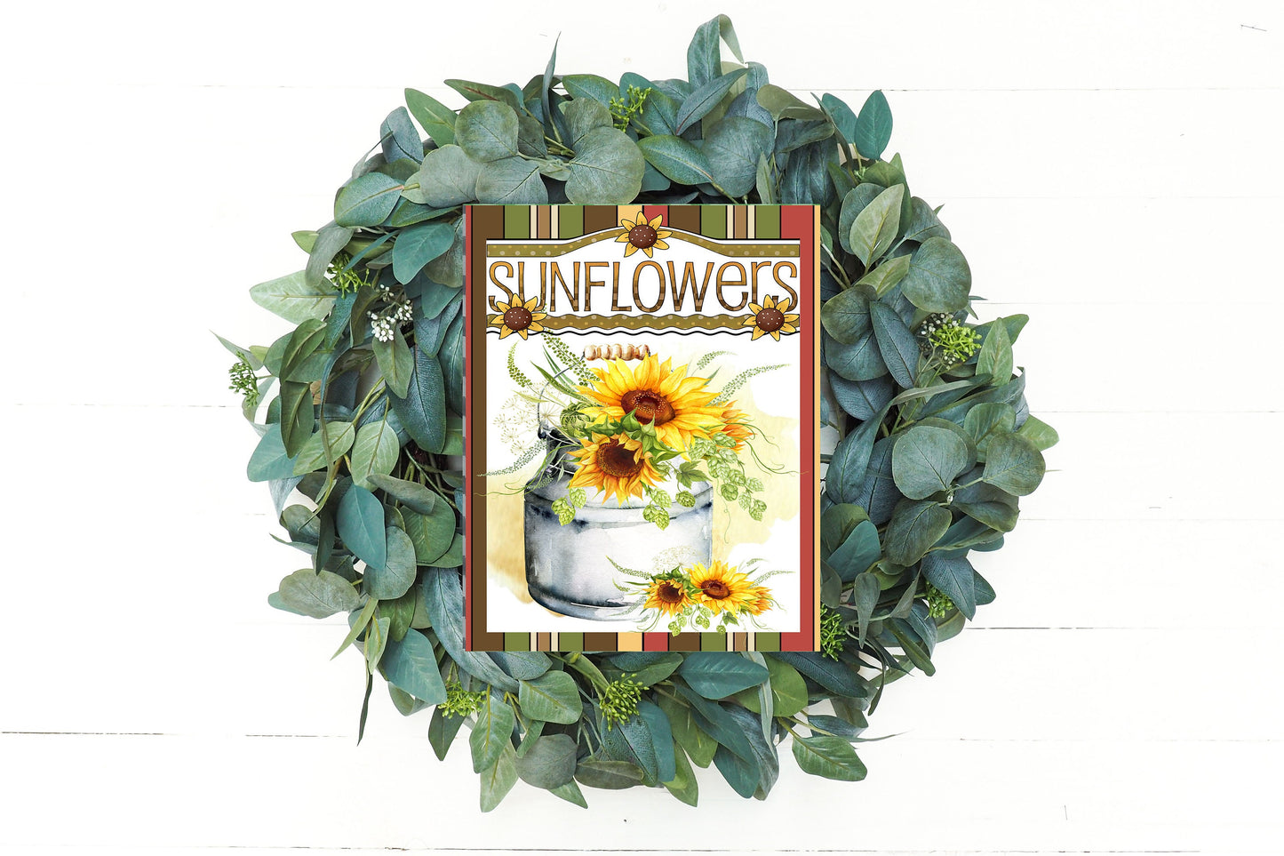 Sunflowers Printed Handmade Wood Sign